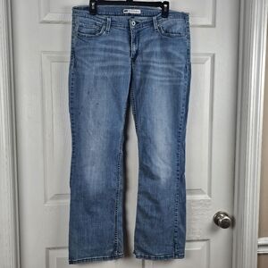 Levi's 524 Too Super Low Flare Jeans 15 Medium Wash Stretch Denim‎ Western Y2K